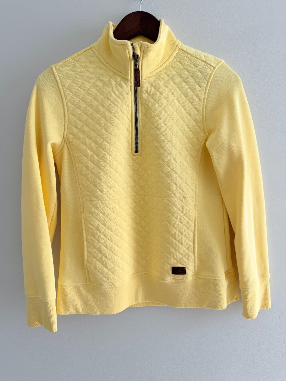 L.L Bean Quilted Sweatshirt Pullover Peach 1/4 Zip Women’s Sz XS